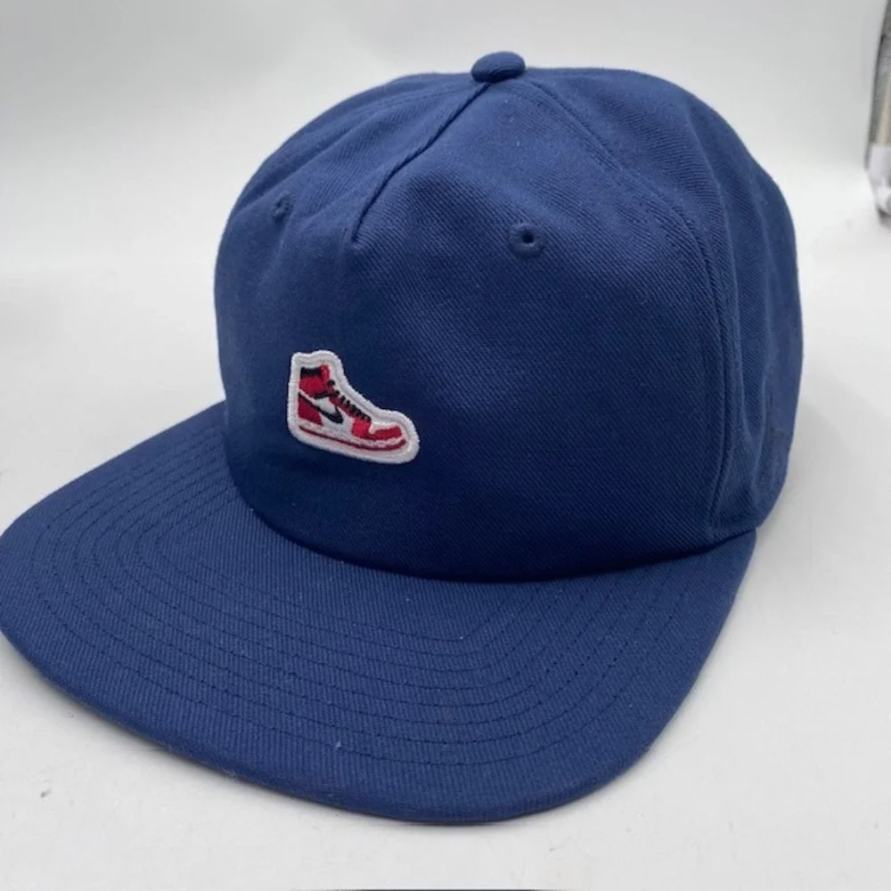 JORDAN Nike Pro Hat S/M‎ Navy Blue AJ1 Sneaker Patch Snapback Basketball Retro